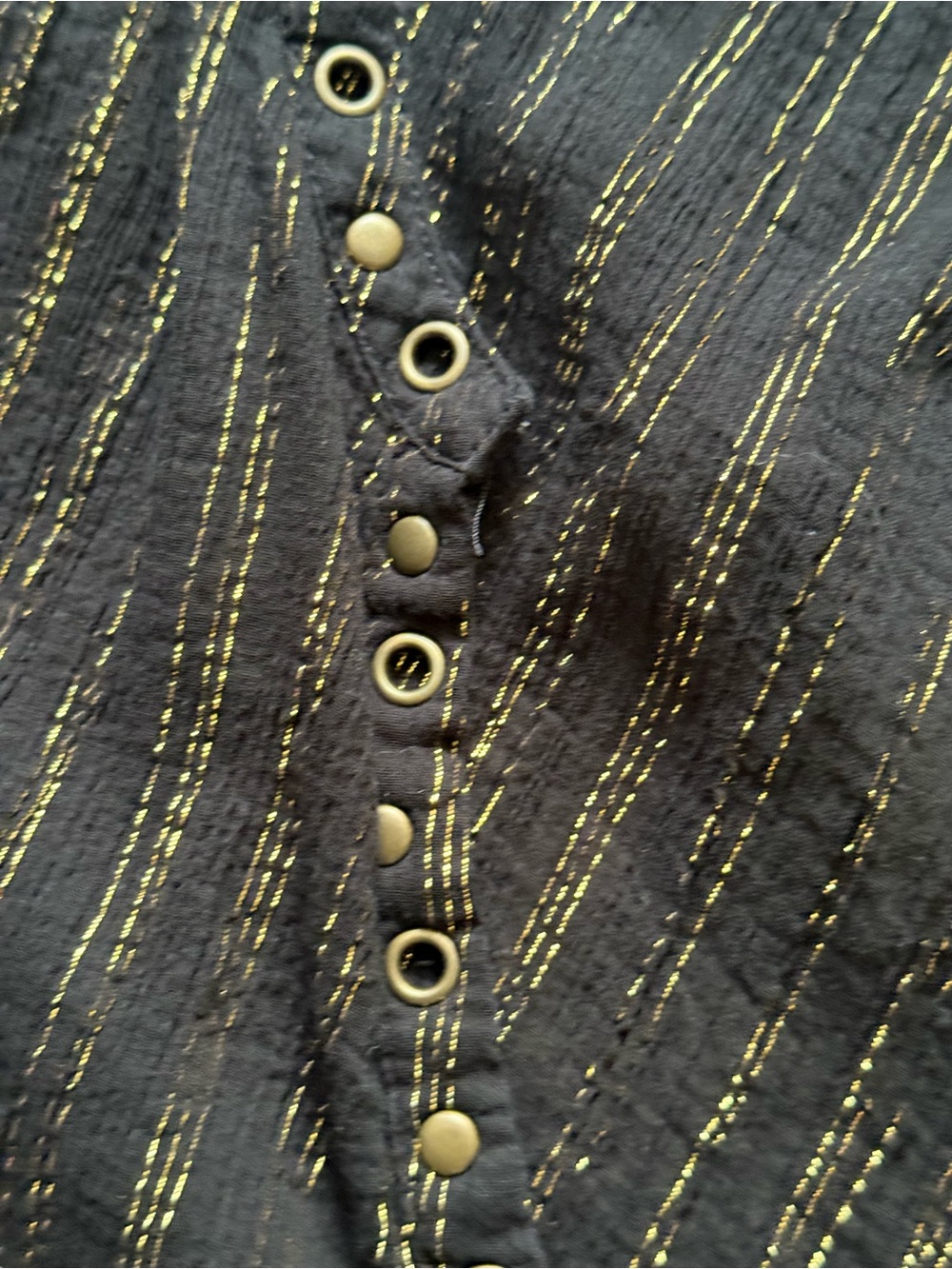 Rock & Republic Black Tank with Metallic Gold Pinstripes - Picture 5 of 5